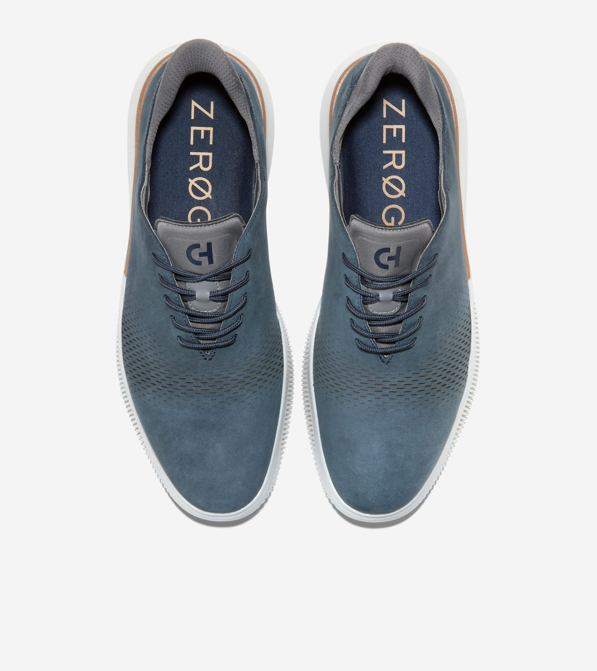 Men's 6.ZERØGRAND Laser Quick-On Oxfords-Navy Blazer-Oyster Mushroom
