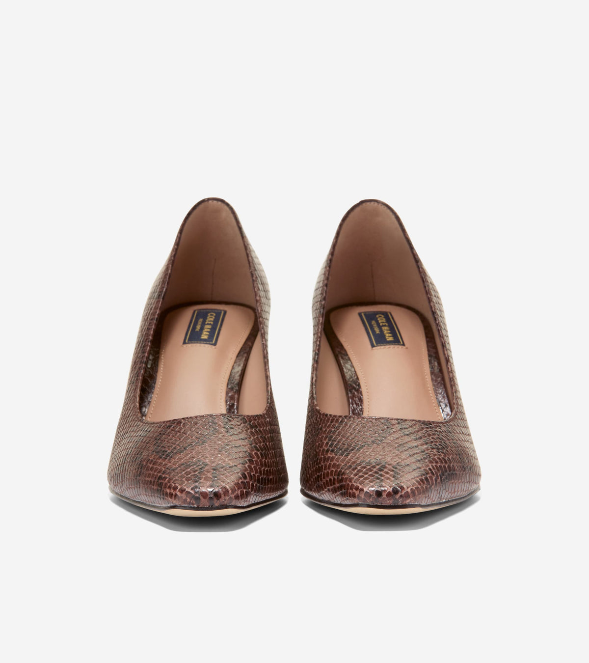 Women's Blanche Snip Toe Pumps-Hickory Glossy Snake Print