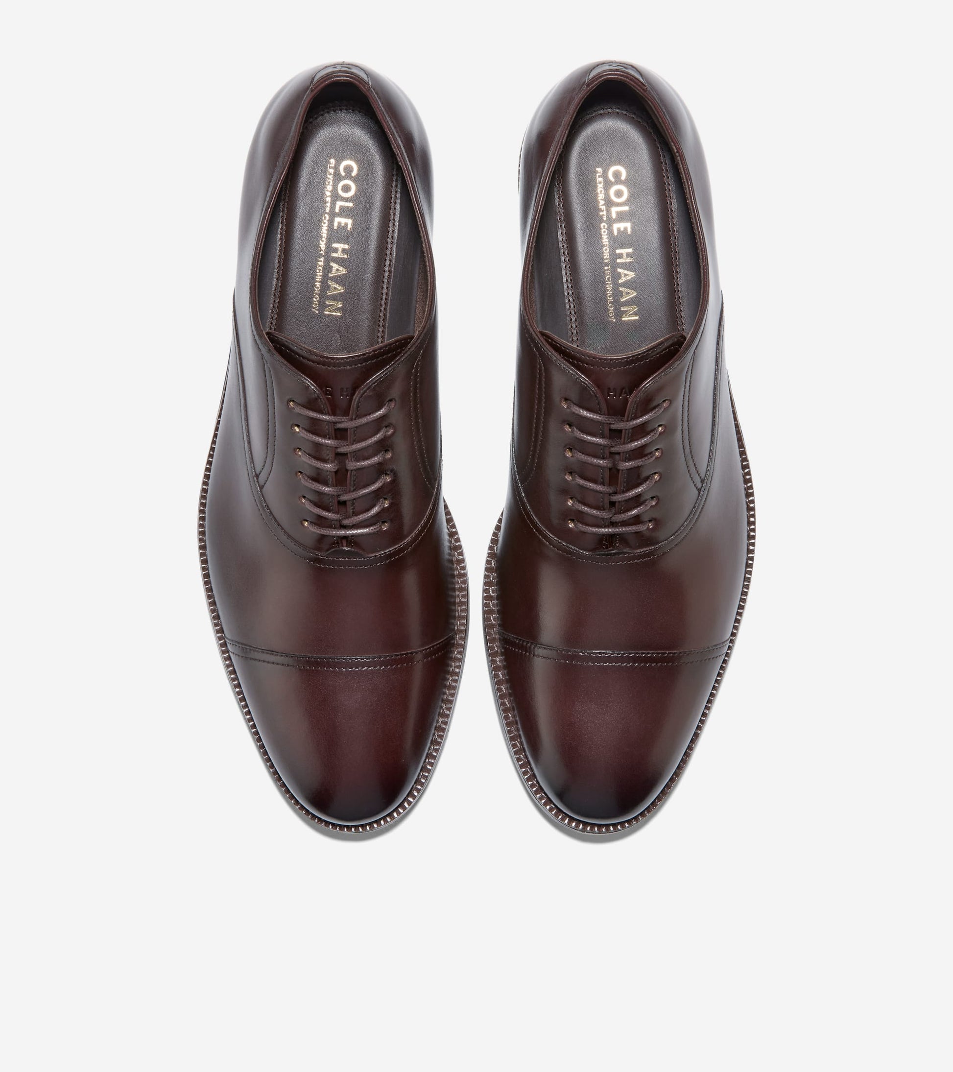 cole haan dark brown dress shoes Cole Haan Men's Ledley Grand Cap Toe Oxford Shoes - British Tan