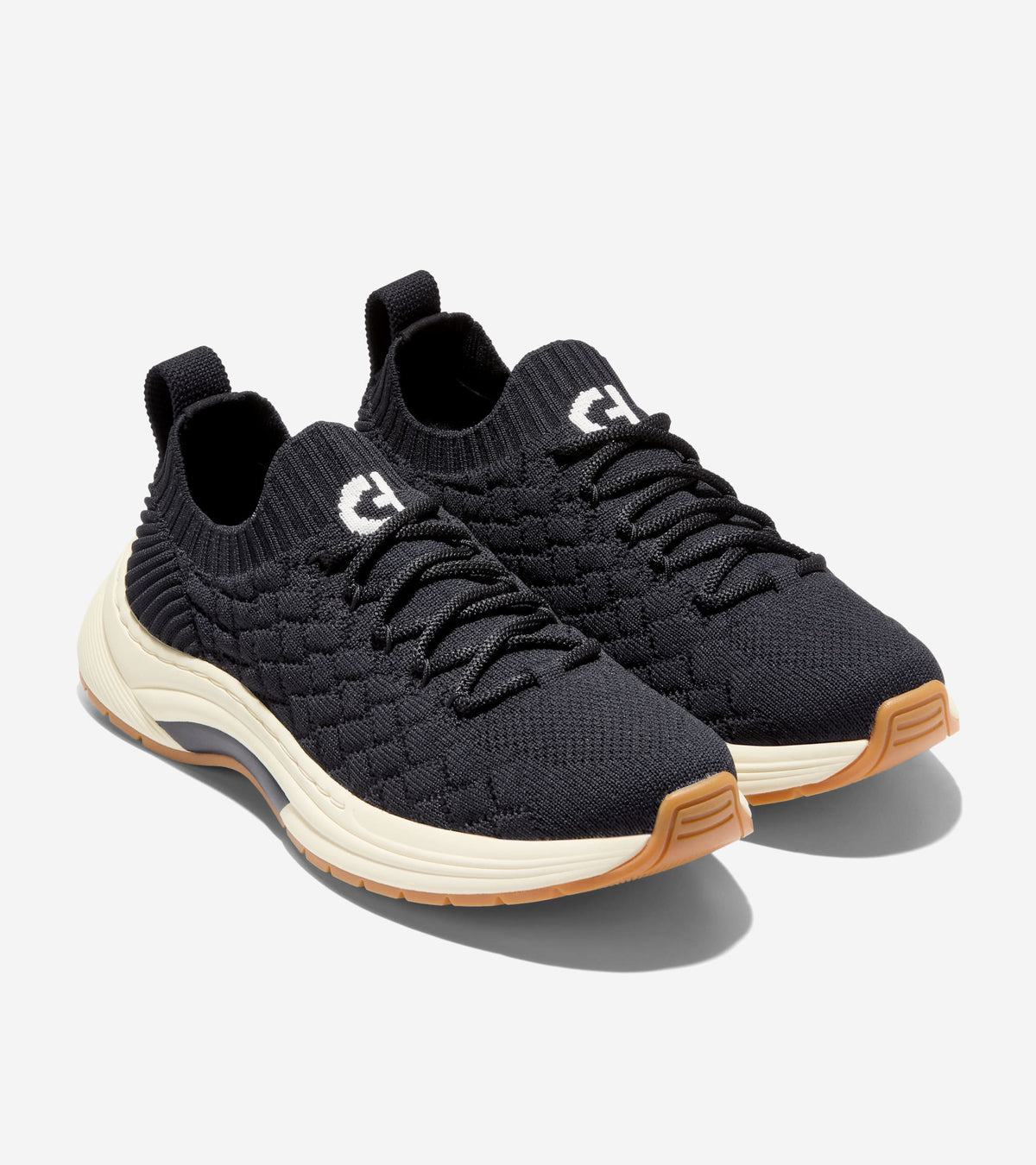 Women's Grand Crosscourt Elda Knit Running Shoes-Black-Ivory