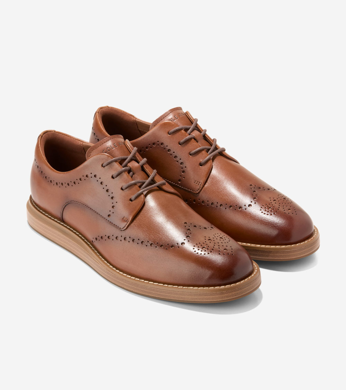 Men's Grand Neoclassic Flexcraft Wingtip Oxfords-British Tan-Italian Dark Natural
