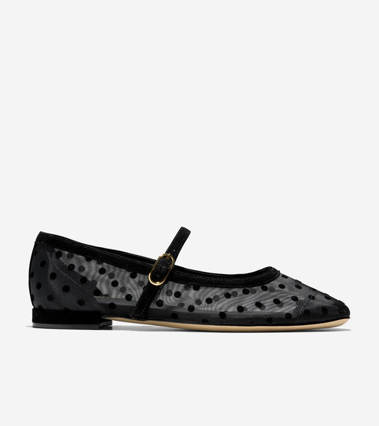 Women's Harlan Mary Jane Ballet Flats-Black Polka Dot-Black