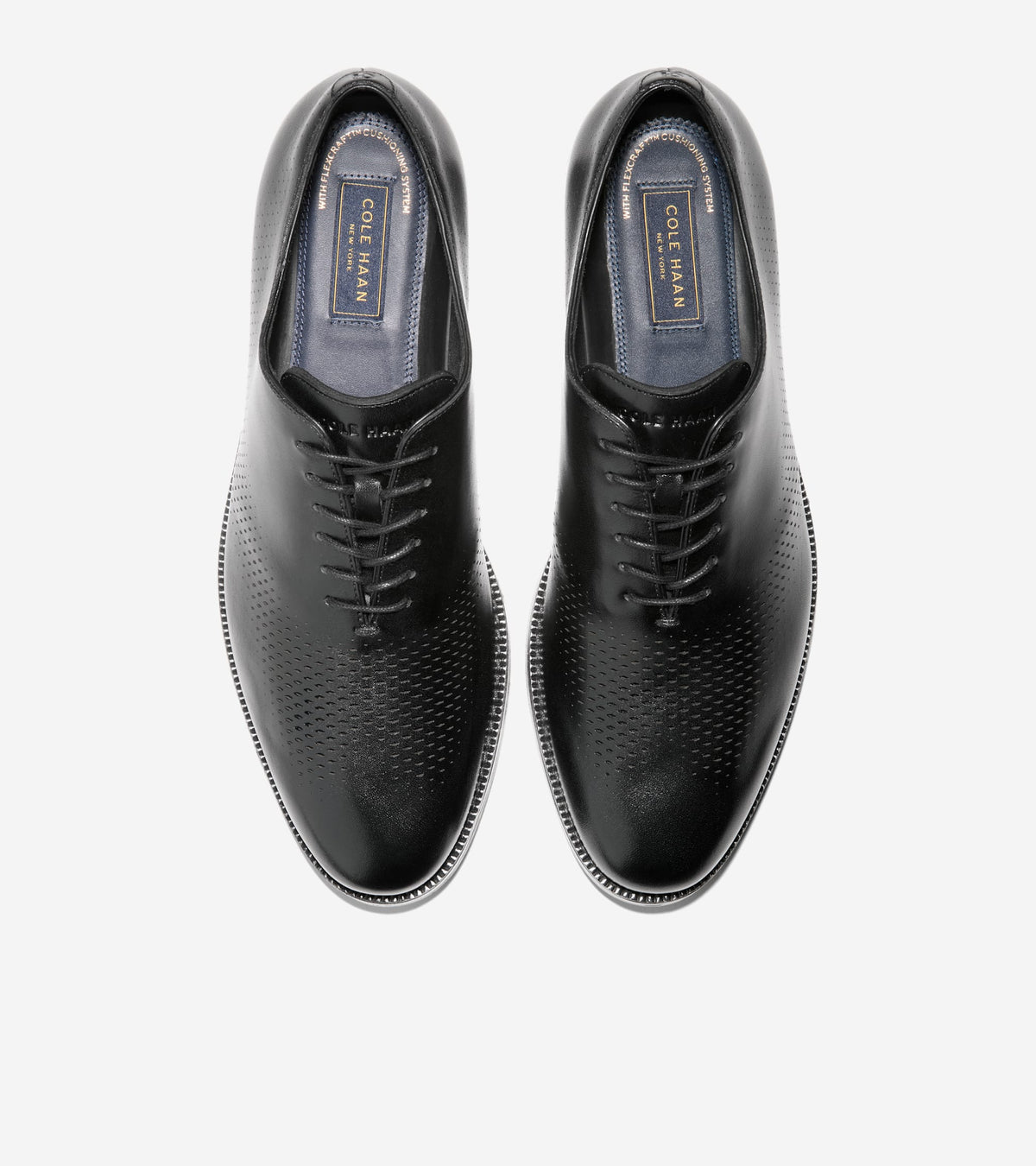 Men's Ledley Grand Flexcraft Laser Wingtip Oxfords-Black