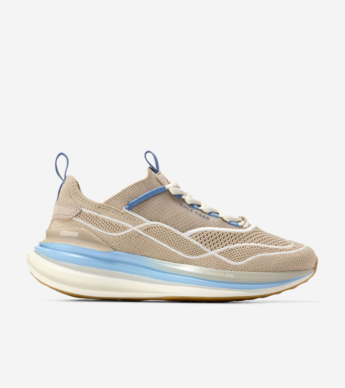 Men's ØriginalGrand Quadstar Stitchlite™ Running Sneakers-Sesame-Ivory-Midnight Blue