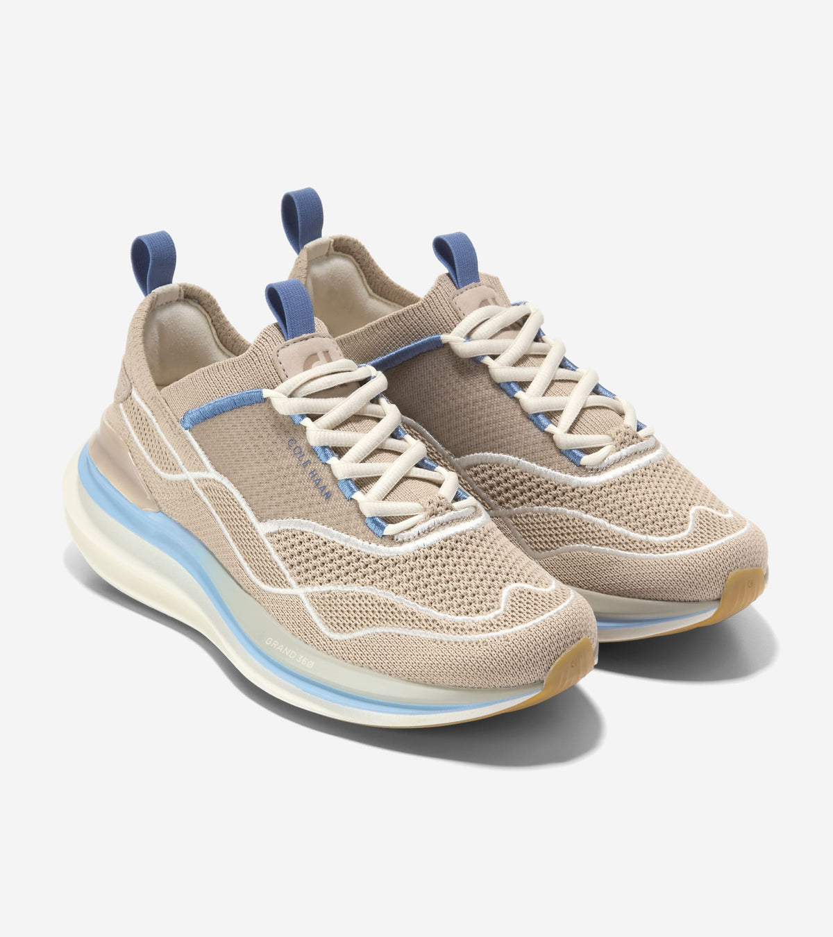 Men's ØriginalGrand Quadstar Stitchlite™ Running Sneakers-Sesame-Ivory-Midnight Blue