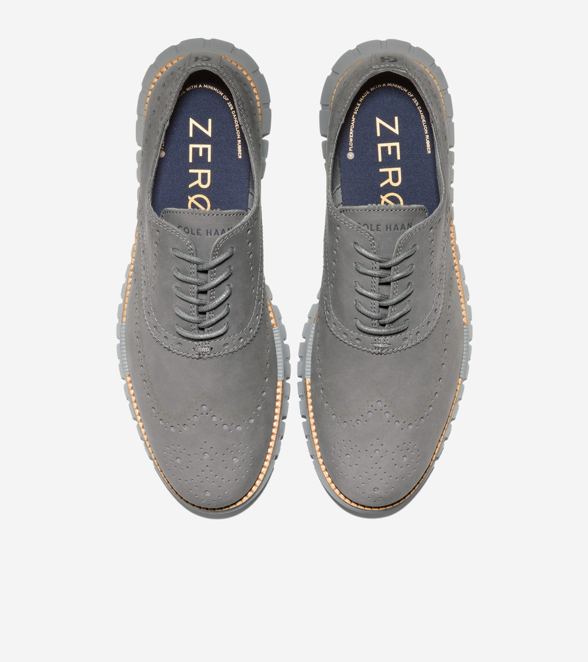 Men's ZERØGRAND Remastered Wingtip Oxfords-Steel Gray-Navy Blazer