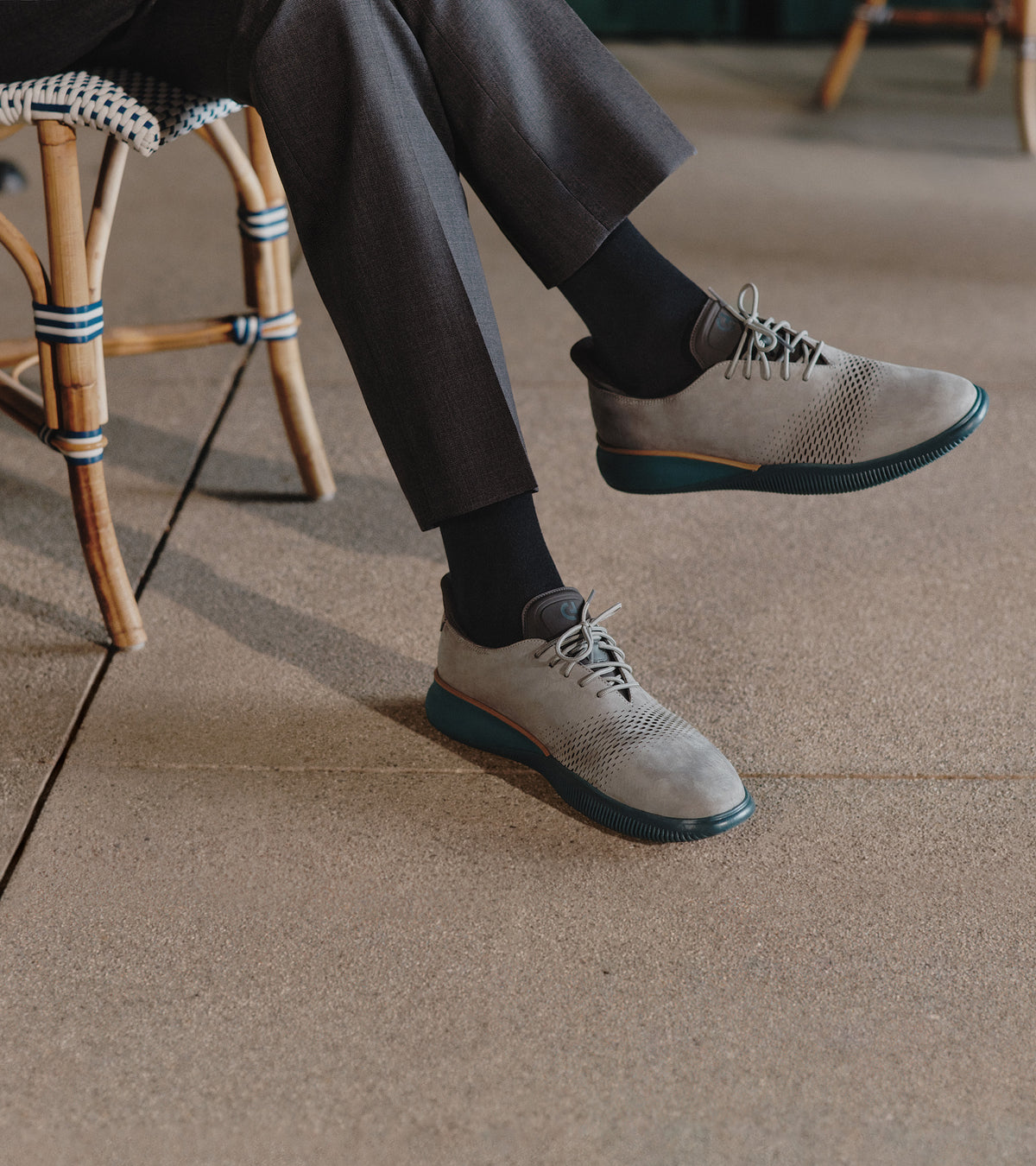Men's 6.ZERØGRAND Laser Quick-On Oxfords-Ultimate Gray-Raven